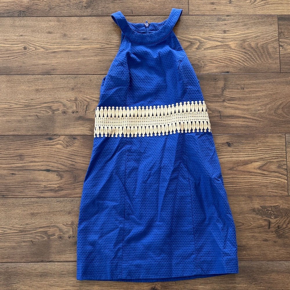 Lilly Pulitzer Royal Blue Dress with Gold Detail